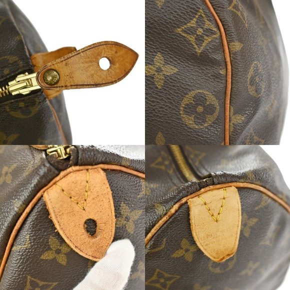 LOUIS VUITTON Speedy 35 Travel Hand Bag Monogram Leather Brown - Picture 8 of 15